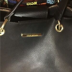 Steve Madden black and gold purse and wristlet